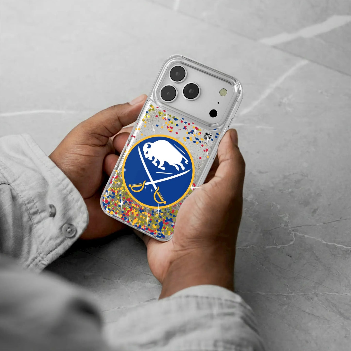 Buffalo Sabres Confetti Glitter Phone Case for Apple iPhone