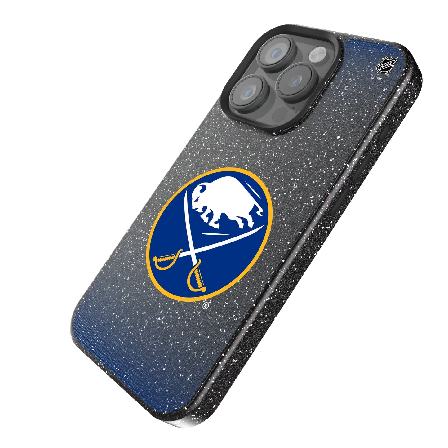 Buffalo Sabres Linen Black Bling Phone Case for Apple iPhone