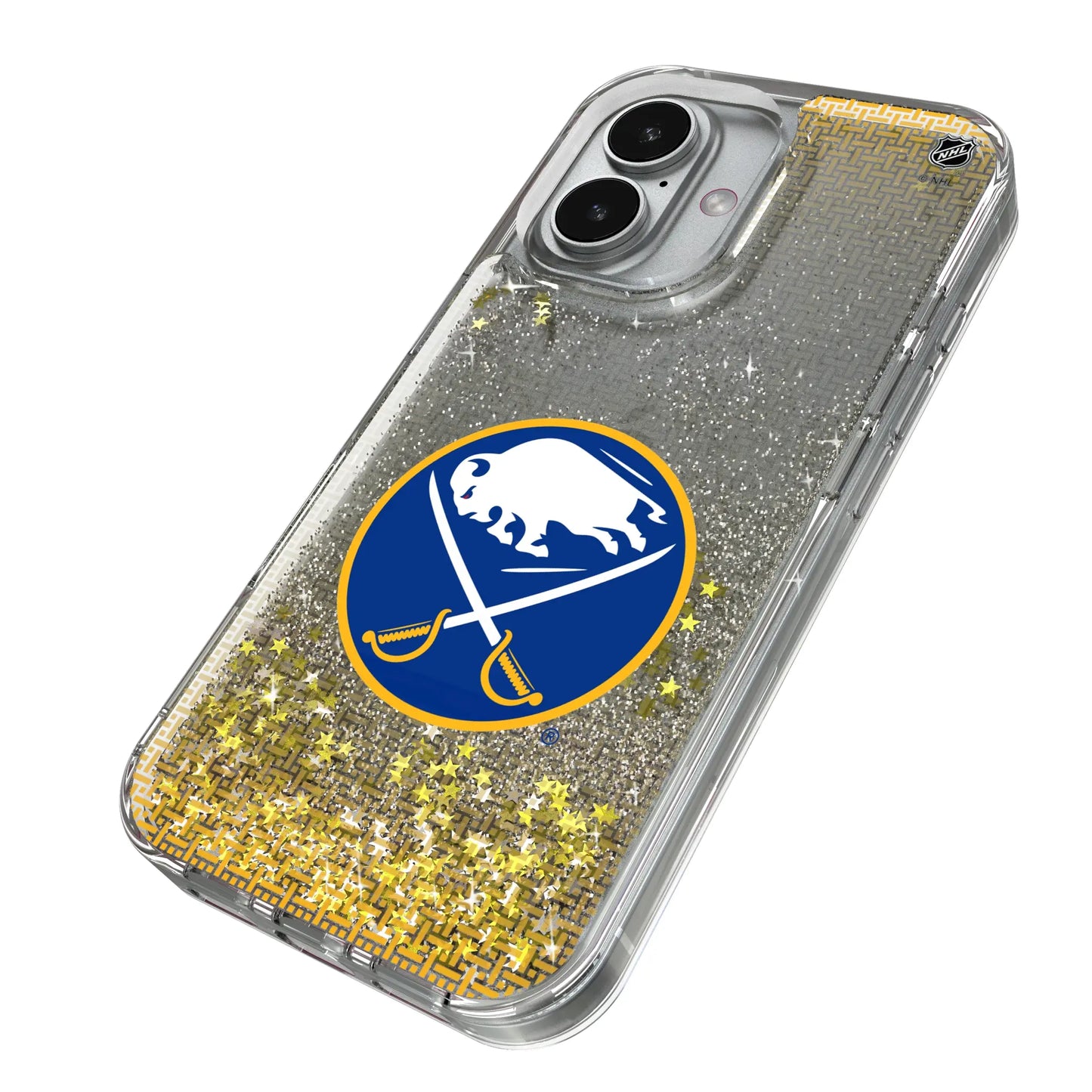 Buffalo Sabres Linen Glitter Phone Case for Apple iPhone