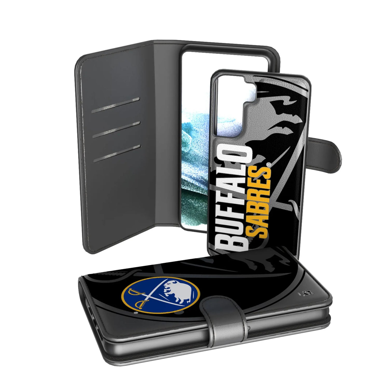 Buffalo Sabres Monocolor Tilt Wallet Phone Case for Apple iPhone