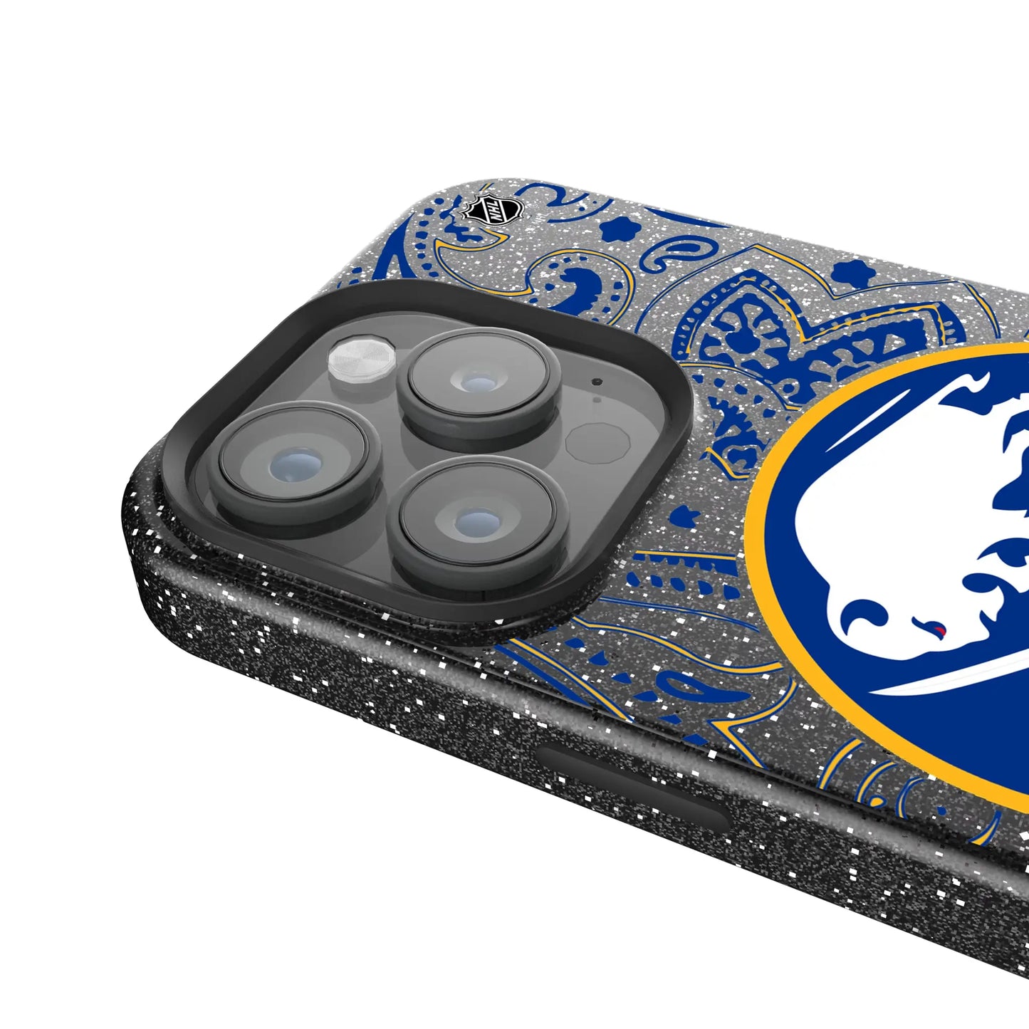 Buffalo Sabres Paisley Black Bling Phone Case for Apple iPhone