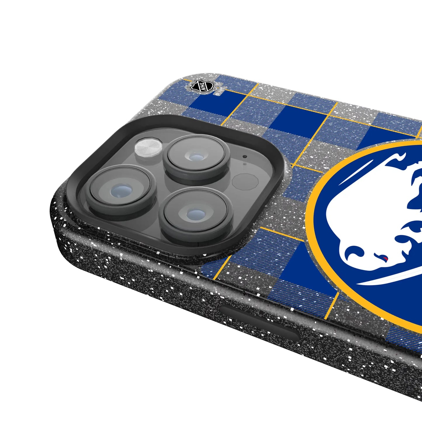 Buffalo Sabres Plaid Black Bling Phone Case for Apple iPhone