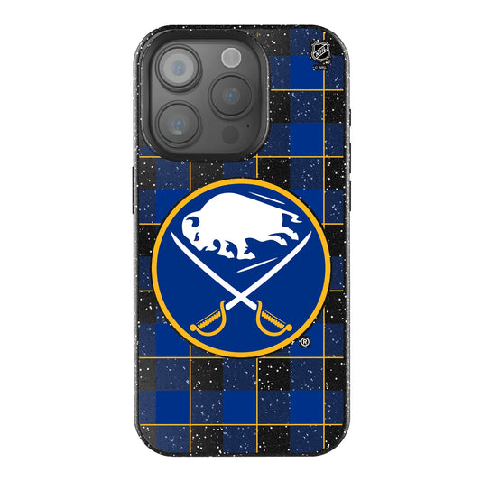 Buffalo Sabres Plaid Black Bling Phone Case for Apple iPhone