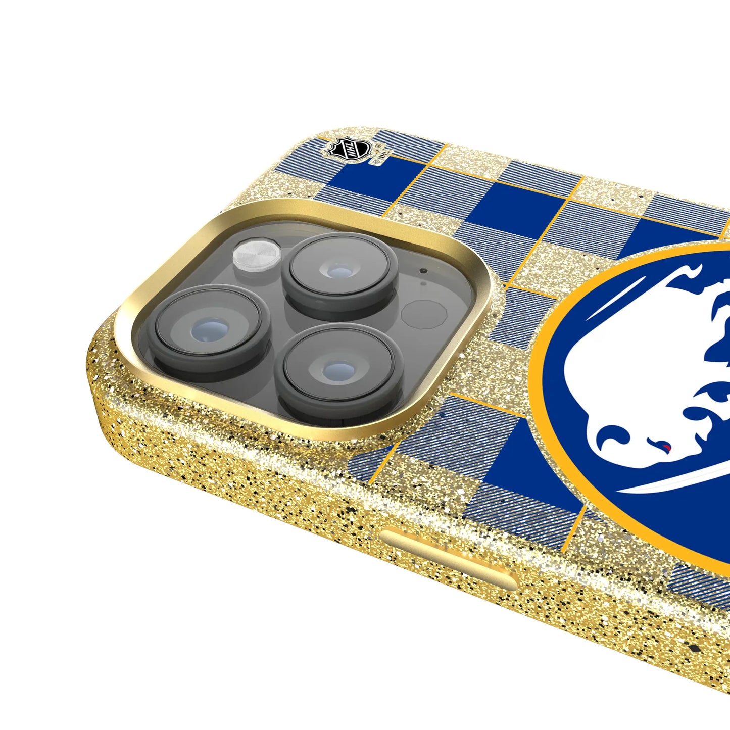Buffalo Sabres Plaid Bling Phone Case for Apple iPhone