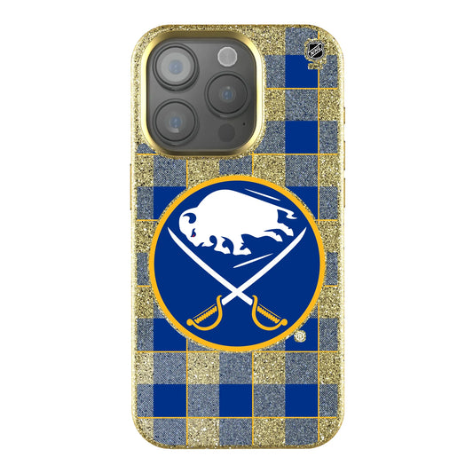 Buffalo Sabres Plaid Bling Phone Case for Apple iPhone