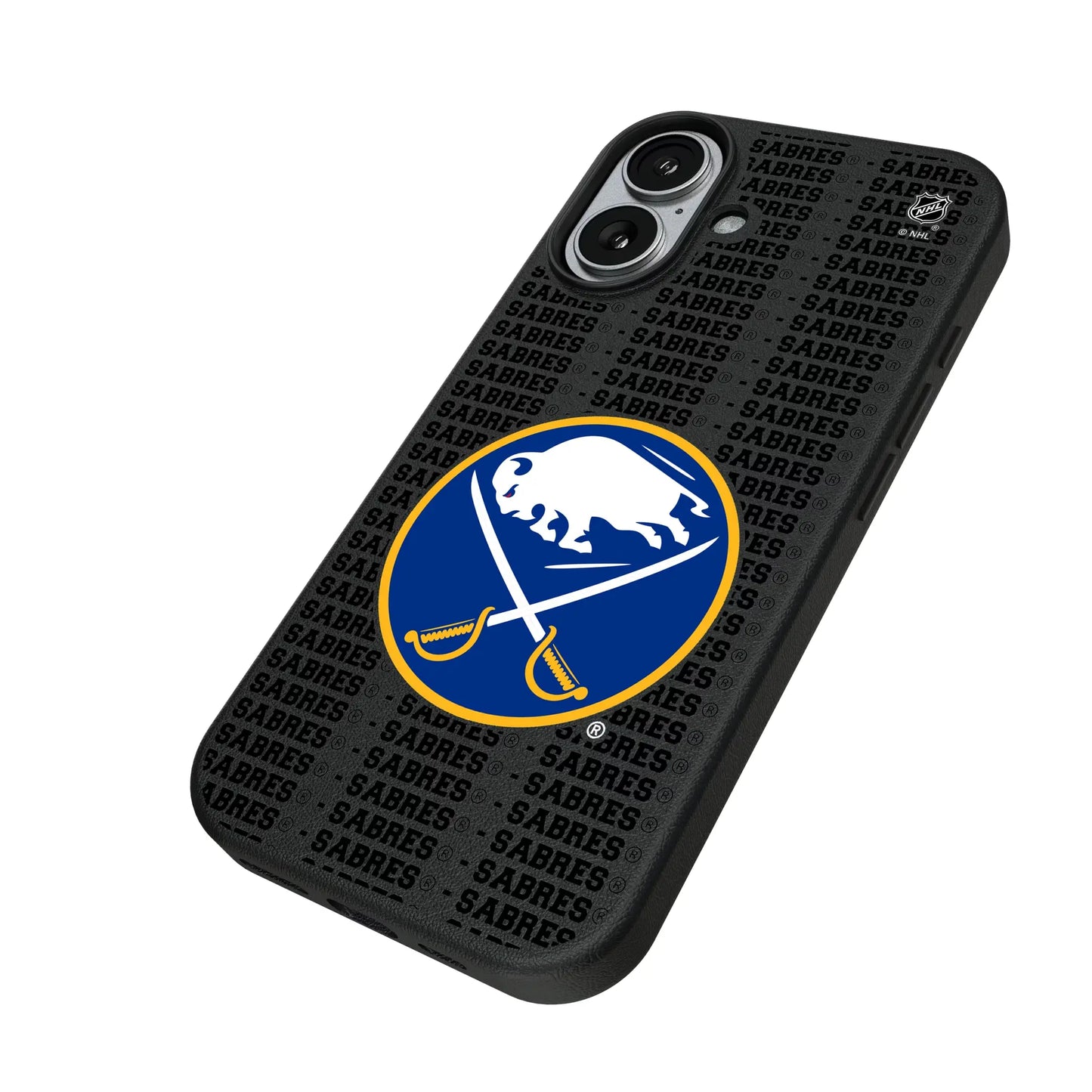 Buffalo Sabres Text Backdrop MagSafe Compatible Phone Case for Apple iPhone