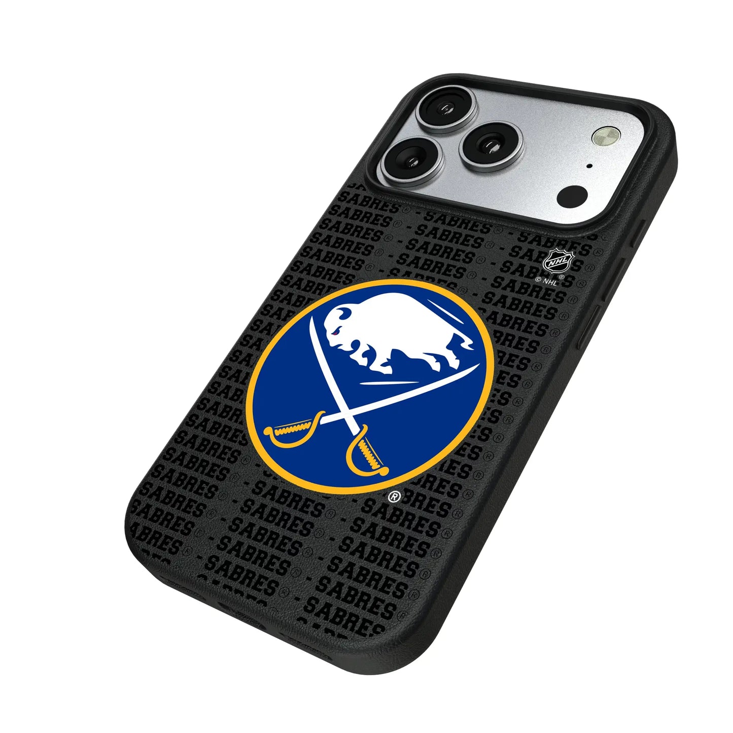 Buffalo Sabres Text Backdrop MagSafe Compatible Phone Case for Apple iPhone