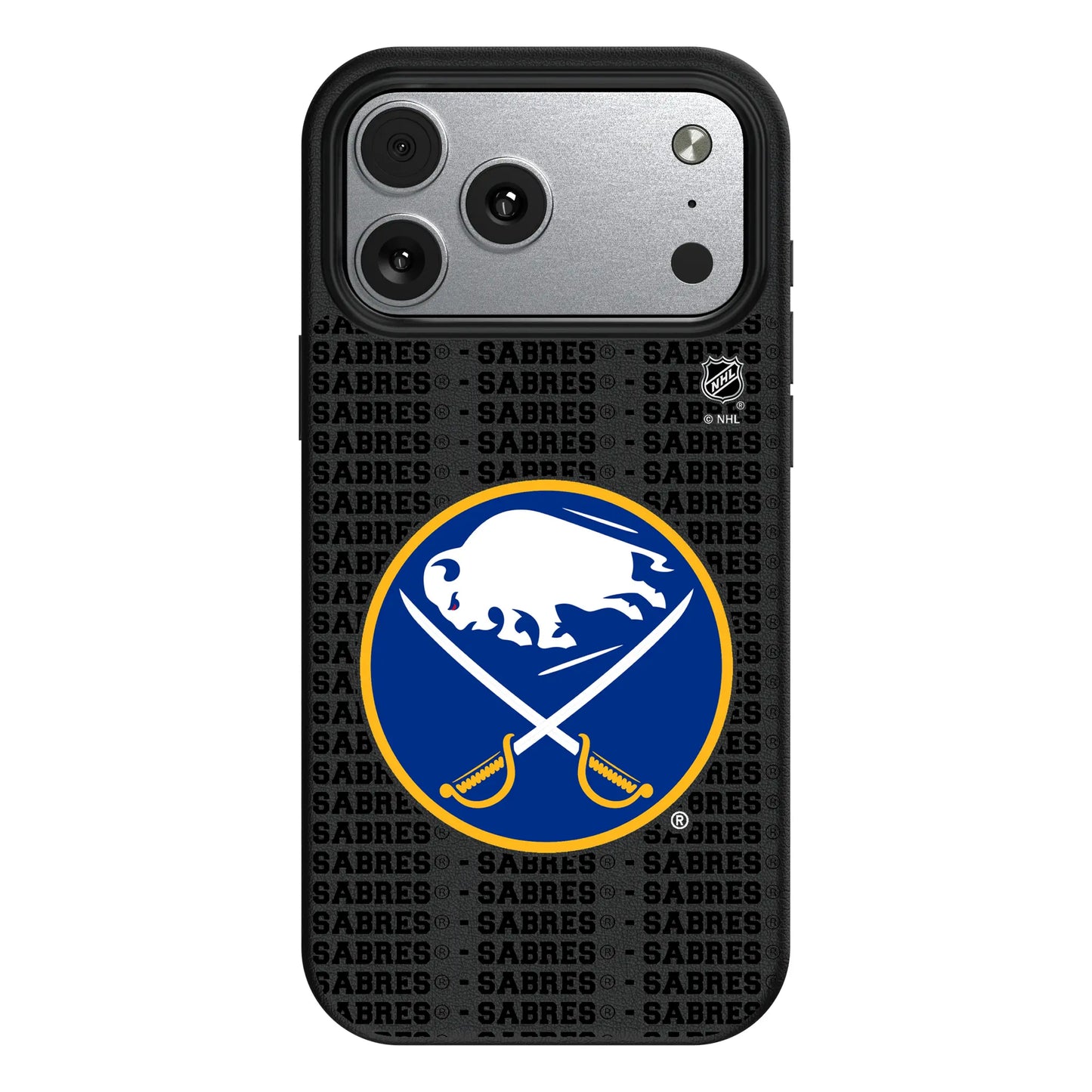 Buffalo Sabres Text Backdrop MagSafe Compatible Phone Case for Apple iPhone