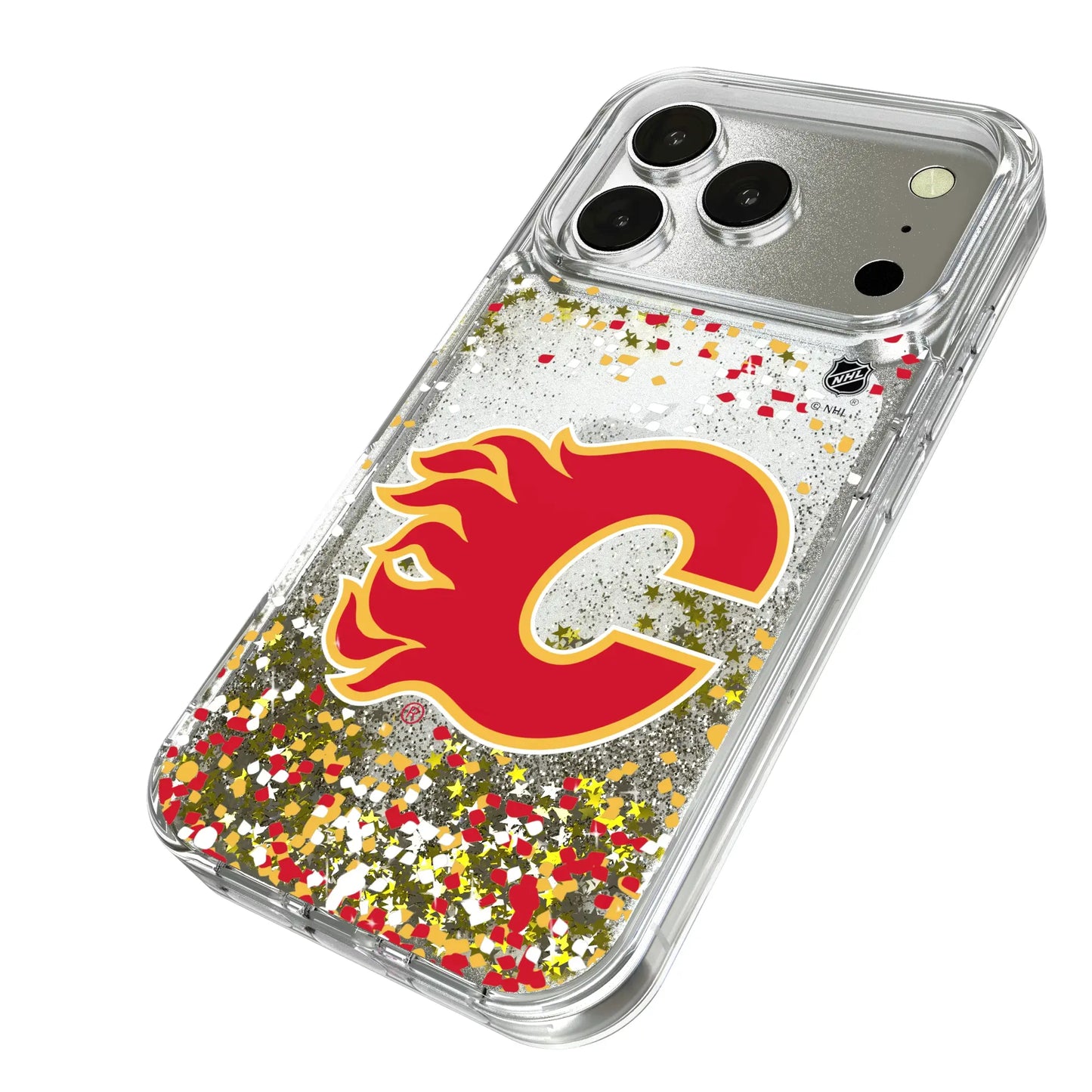 Calgary Flames Confetti Glitter Phone Case for Apple iPhone