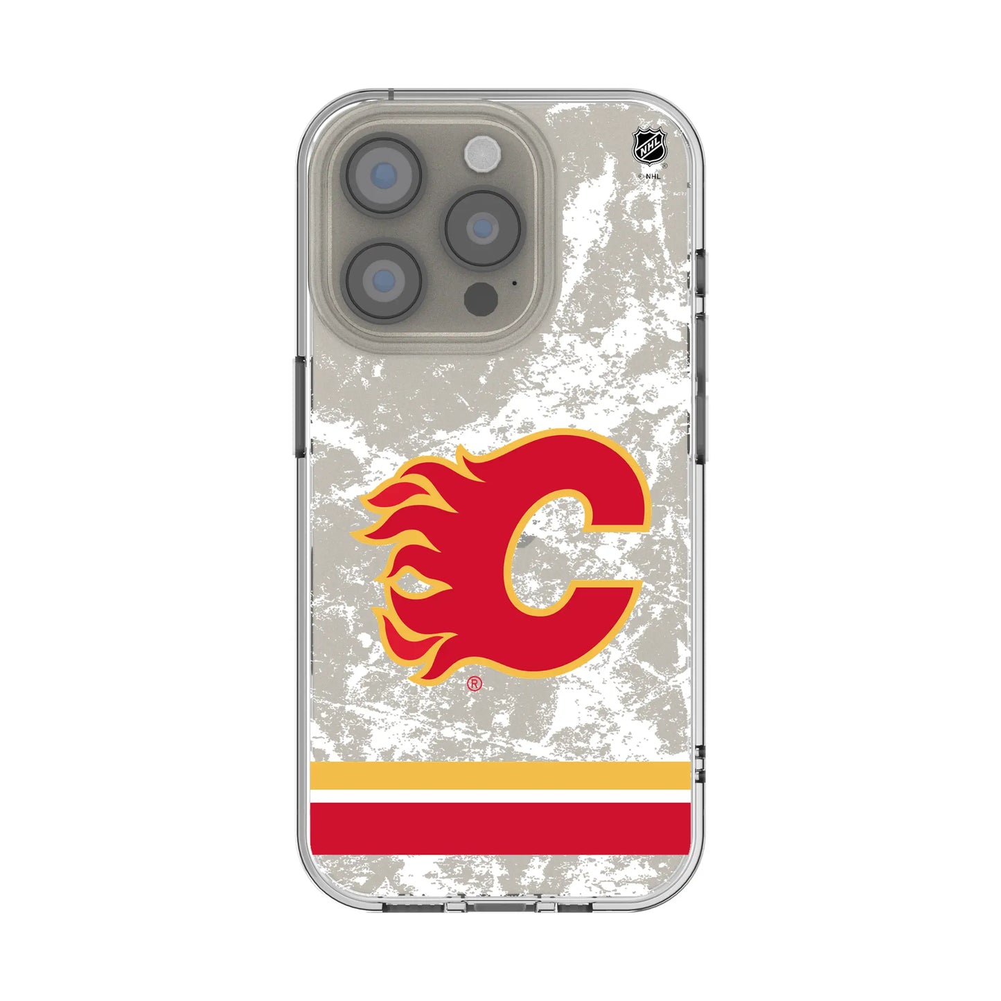 Calgary Flames Ice Stripe Clear Phone Case for Apple iPhone