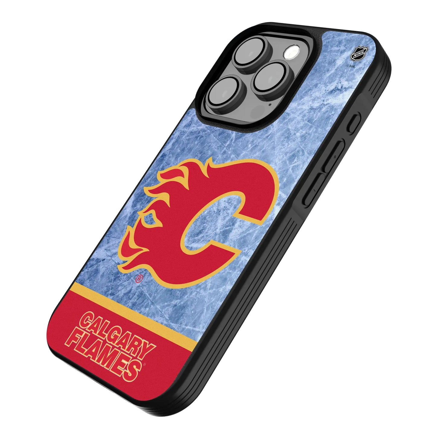 Calgary Flames Ice Wordmark Bump Phone Case for Apple iPhone