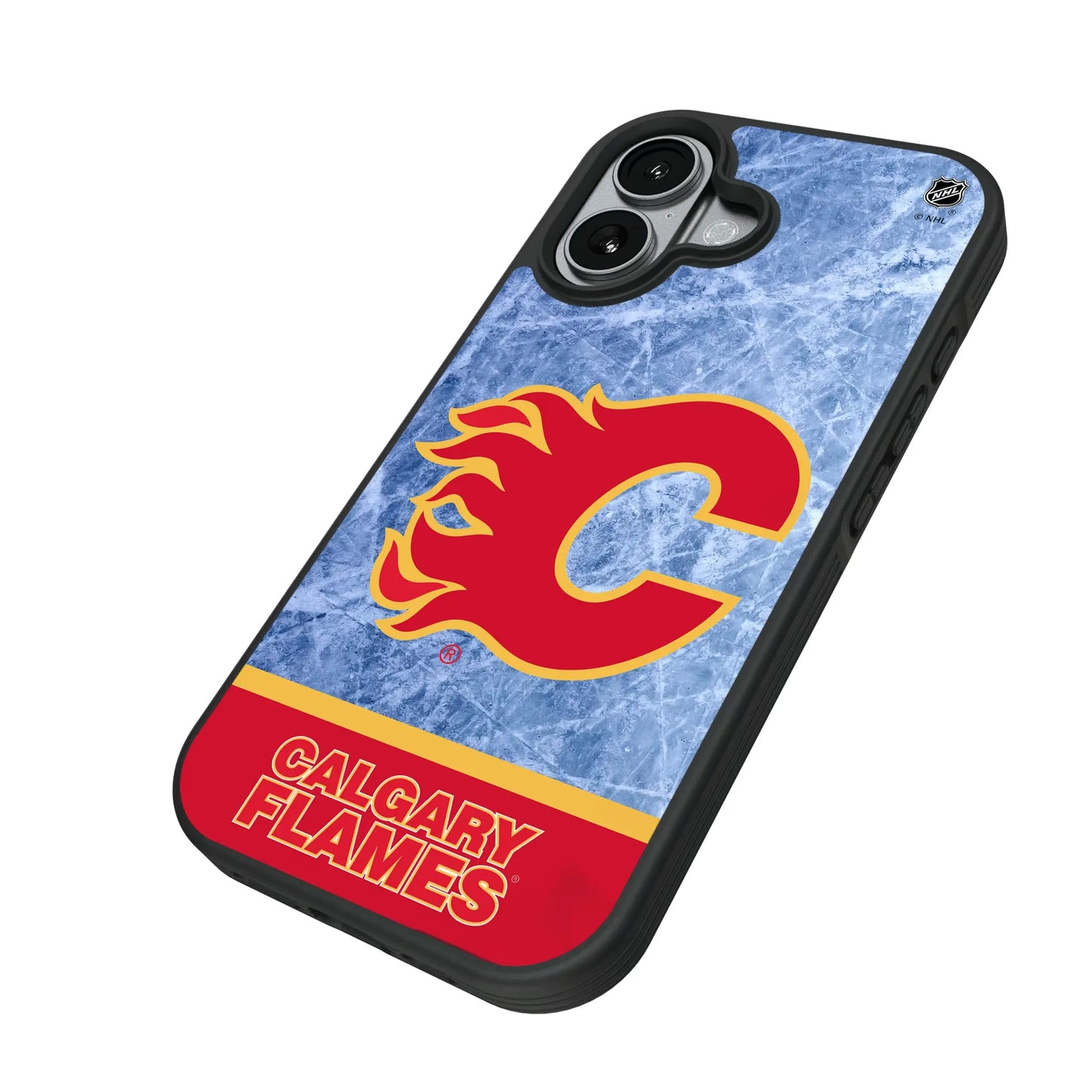 Calgary Flames Ice Wordmark Bump Phone Case for Apple iPhone