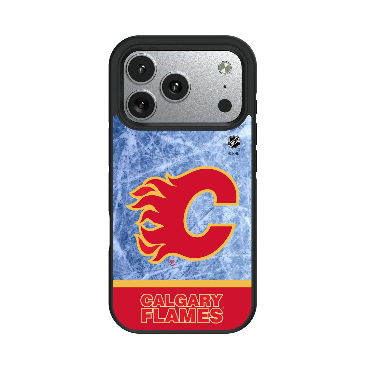 Calgary Flames Ice Wordmark Bump Phone Case for Apple iPhone