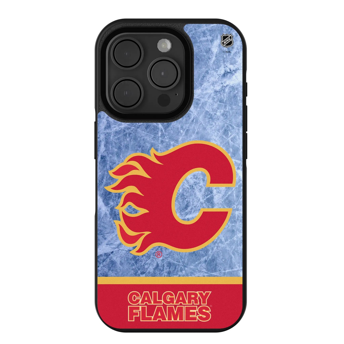 Calgary Flames Ice Wordmark Bump Phone Case for Apple iPhone