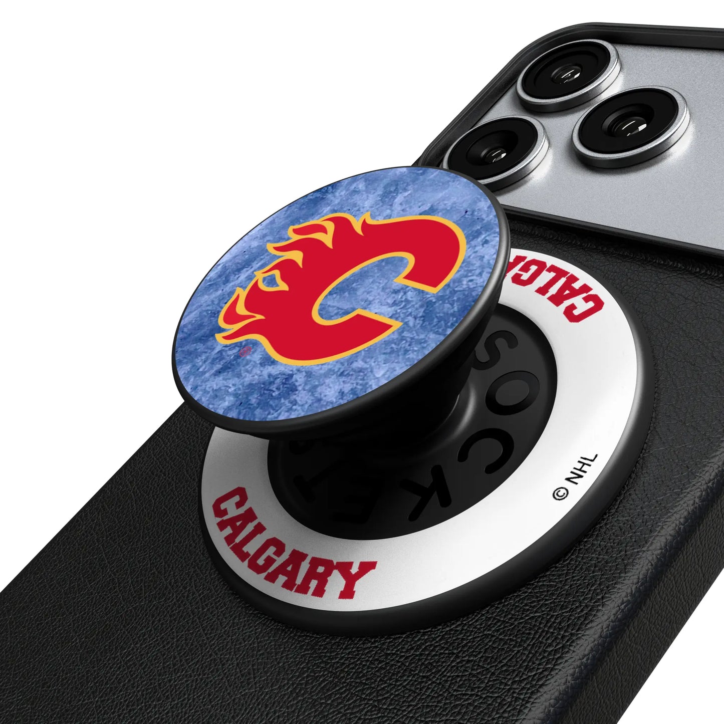Calgary Flames Ice Wordmark PopSockets Magnetic Phone Grip and Stand