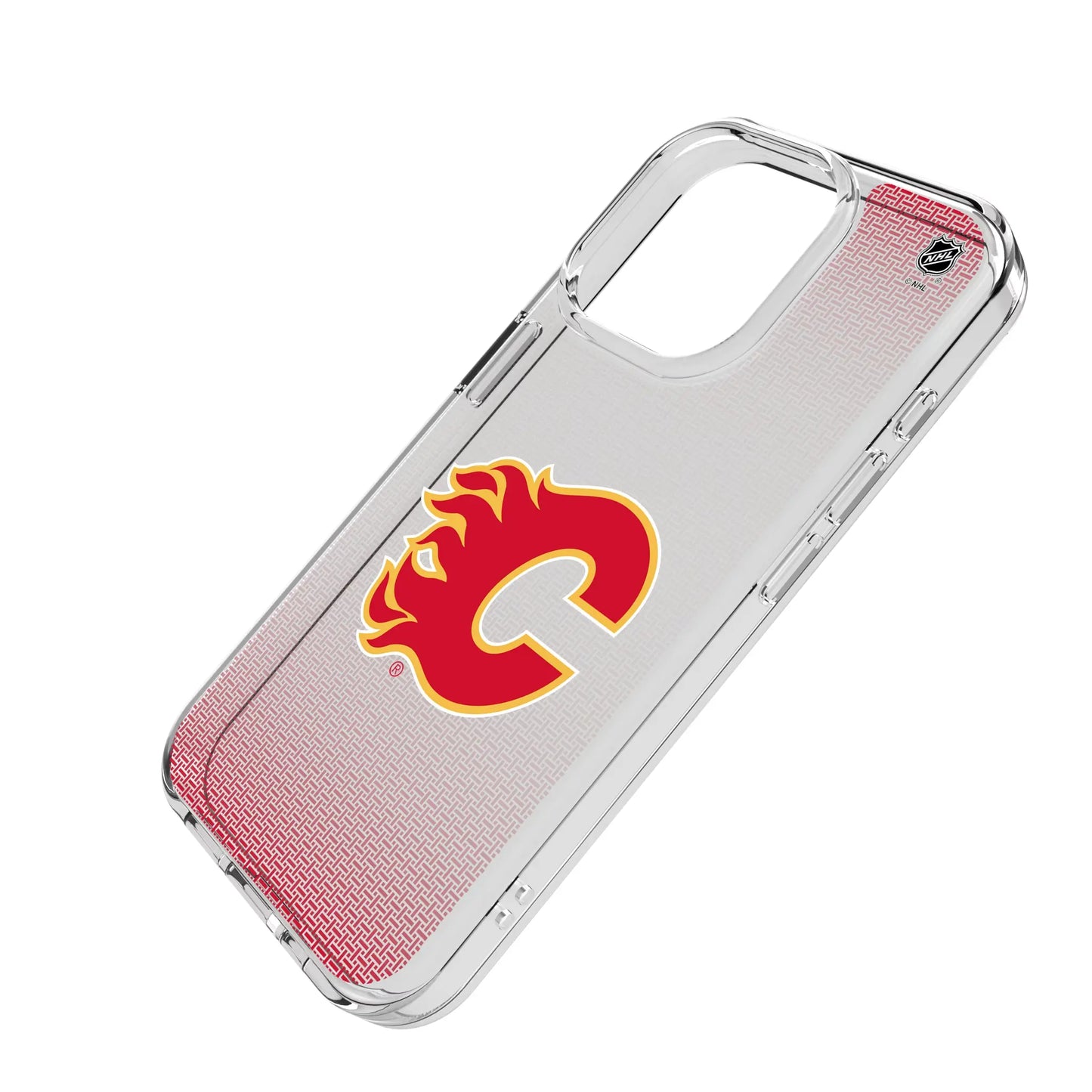 Calgary Flames Linen Clear Phone Case for Apple iPhone