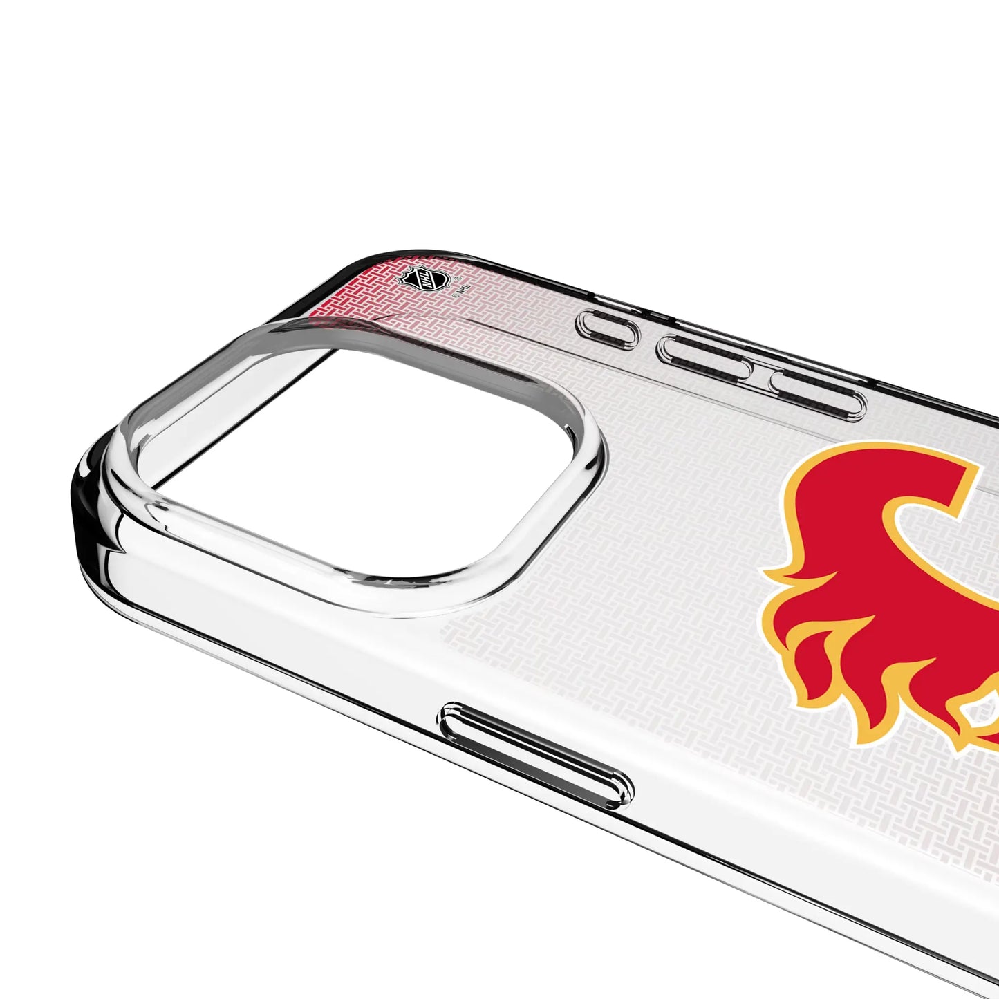 Calgary Flames Linen Clear Phone Case for Apple iPhone