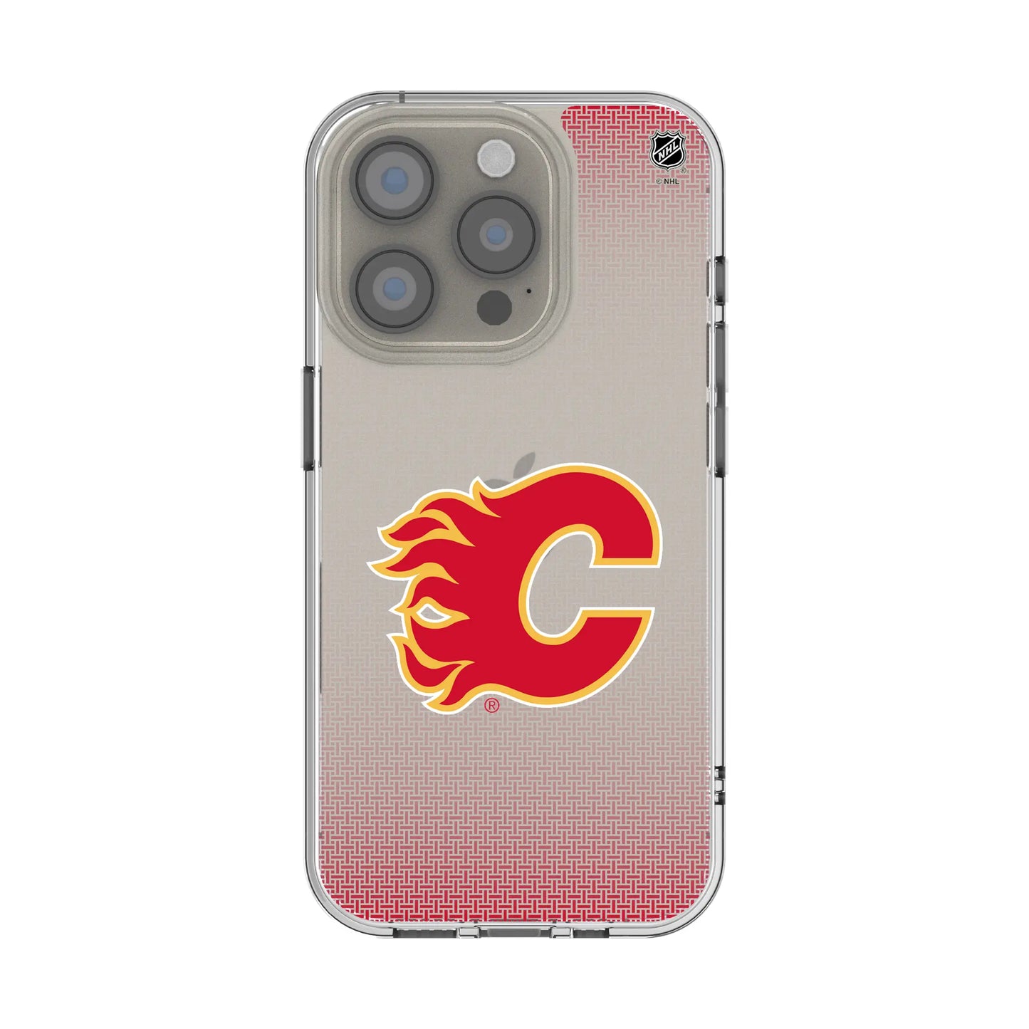 Calgary Flames Linen Clear Phone Case for Apple iPhone