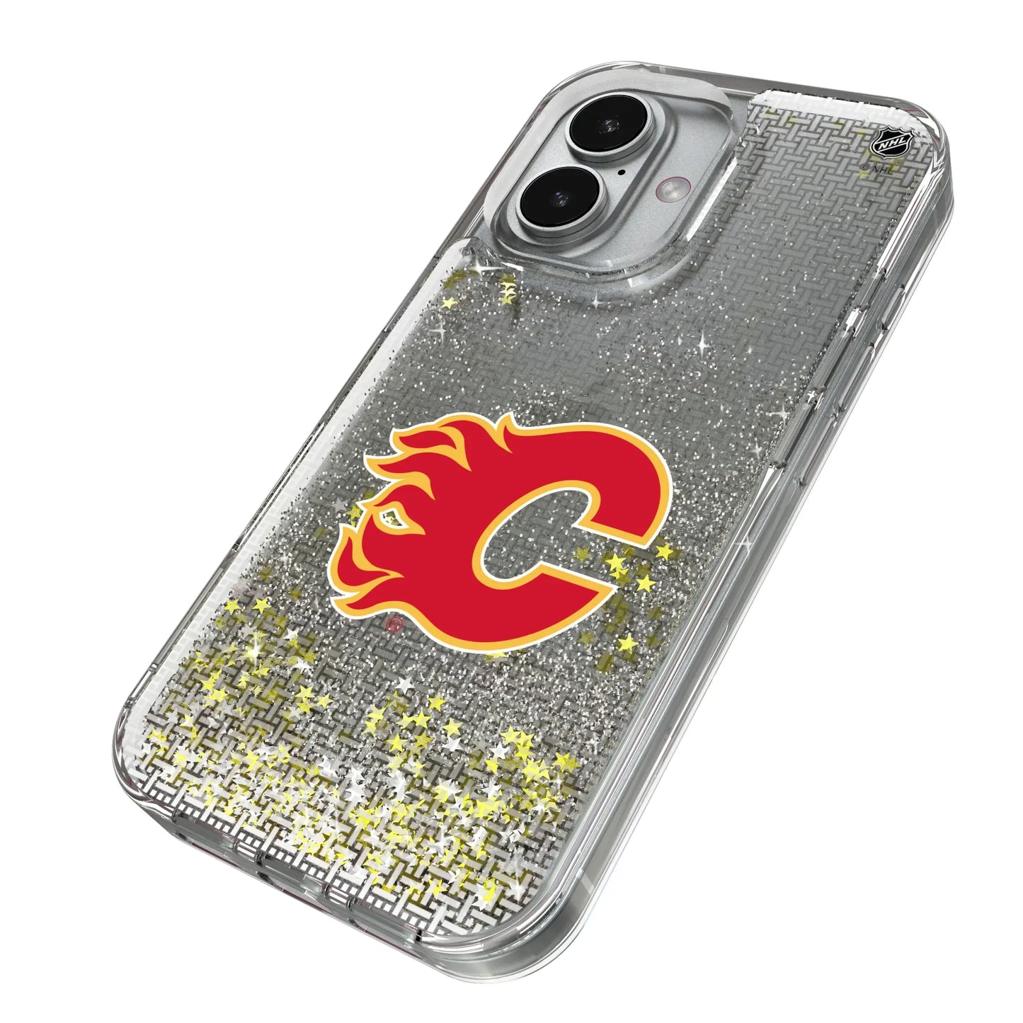 Calgary Flames Linen Glitter Phone Case for Apple iPhone