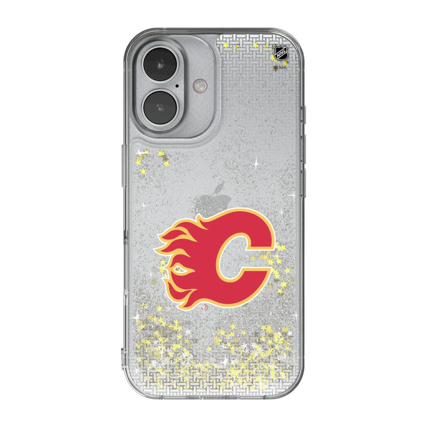 Calgary Flames Linen Glitter Phone Case for Apple iPhone