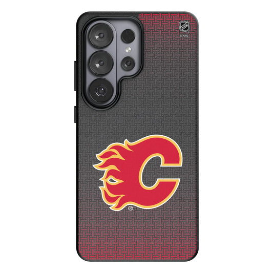 Calgary Flames Linen MagSafe Compatible Phone Case for Samsung Galaxy