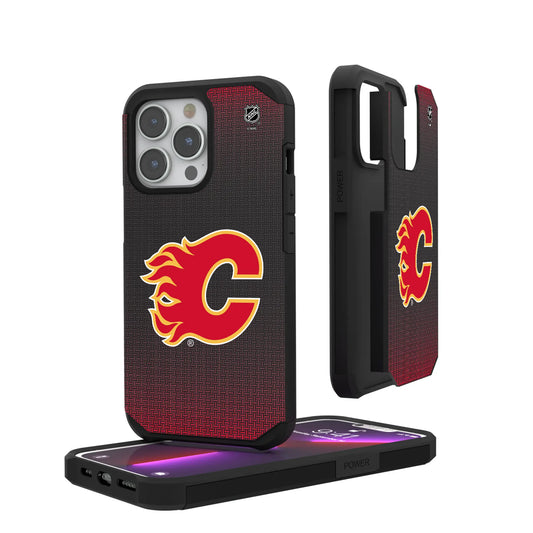 Calgary Flames Linen Rugged Phone Case for Apple iPhone