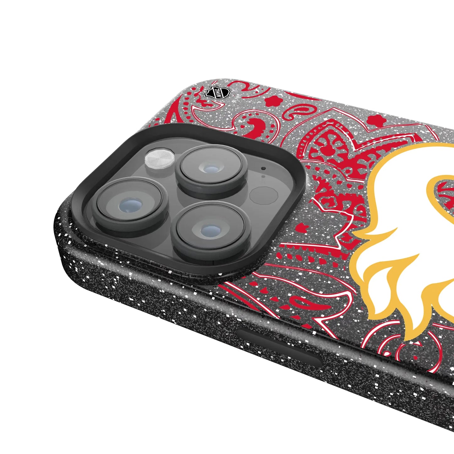 Calgary Flames Paisley Black Bling Phone Case for Apple iPhone