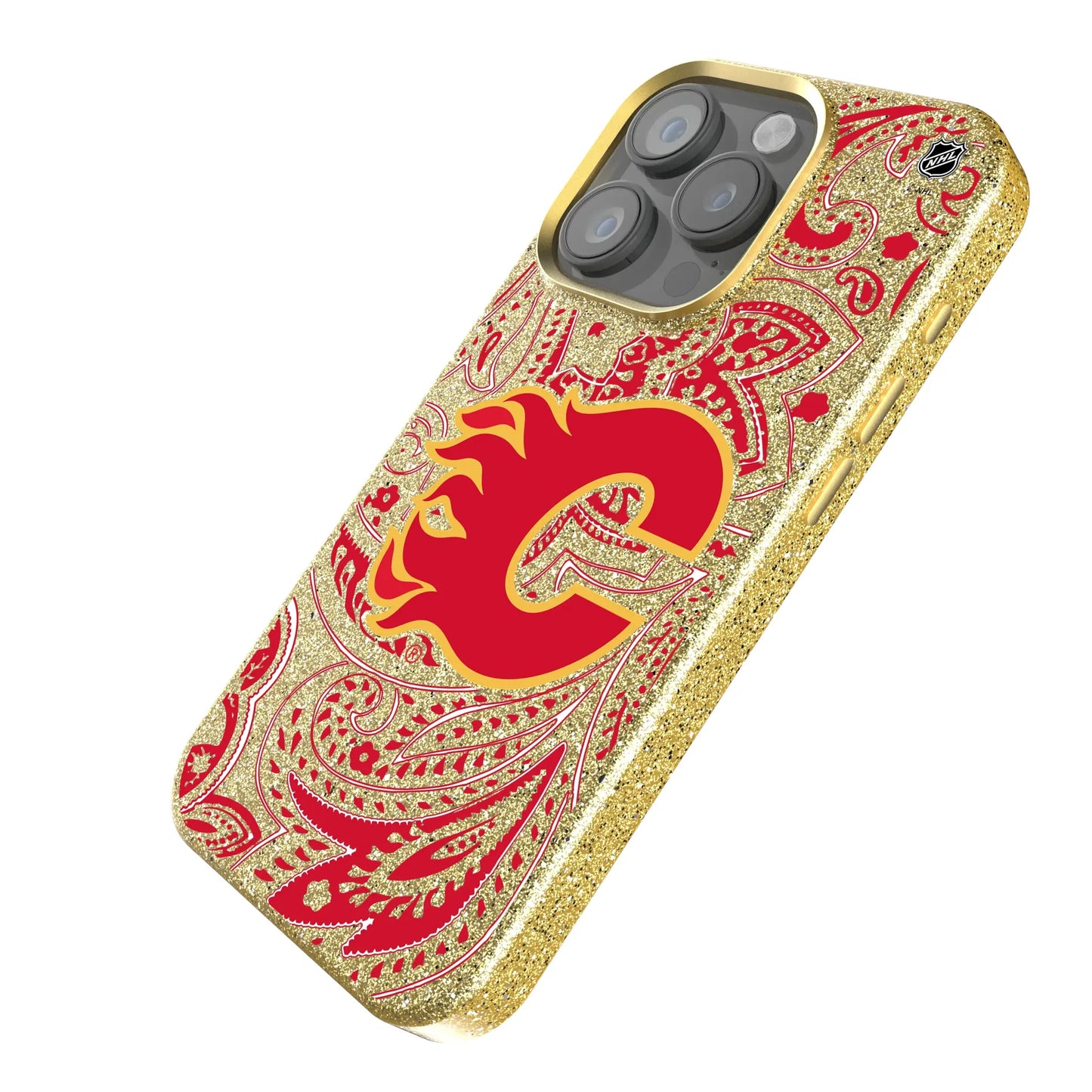 Calgary Flames Paisley Bling Phone Case for Apple iPhone