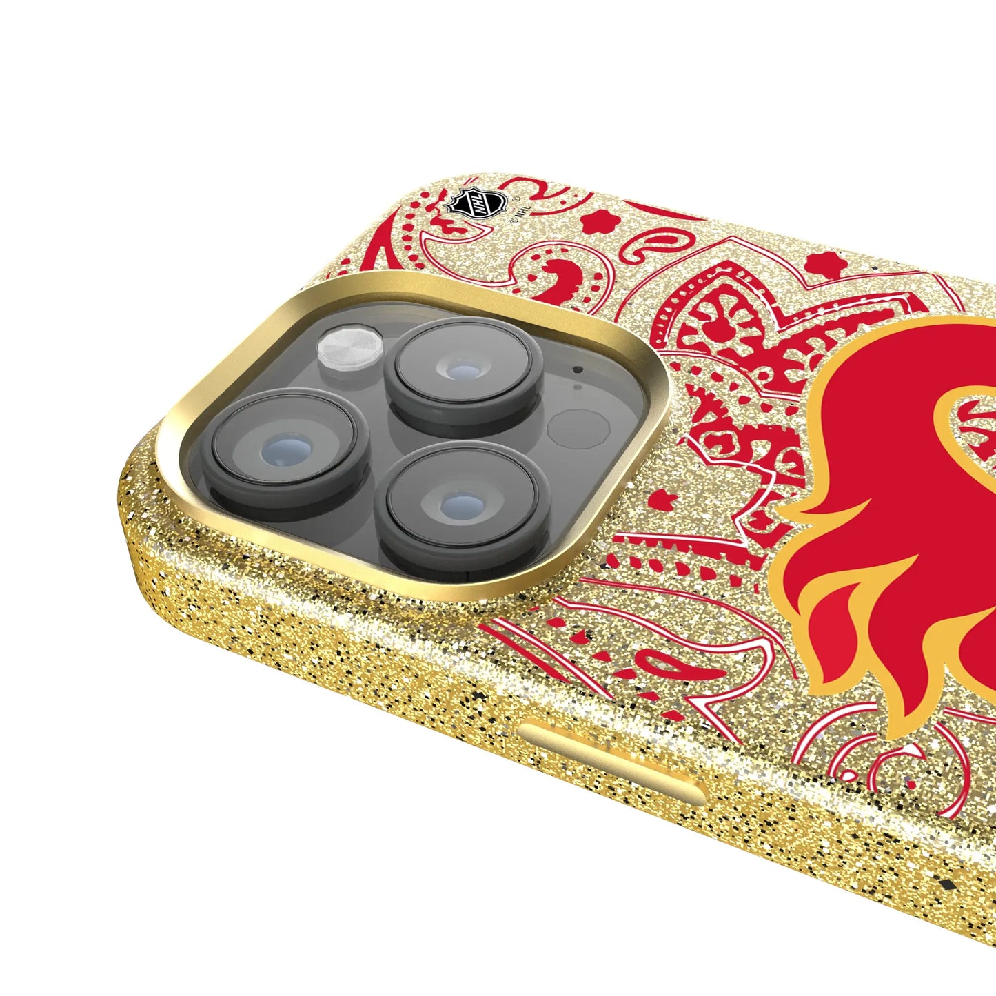 Calgary Flames Paisley Bling Phone Case for Apple iPhone