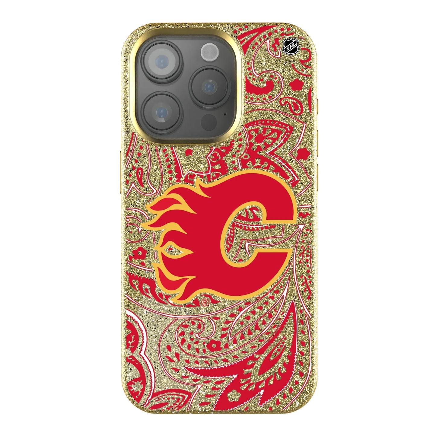 Calgary Flames Paisley Bling Phone Case for Apple iPhone