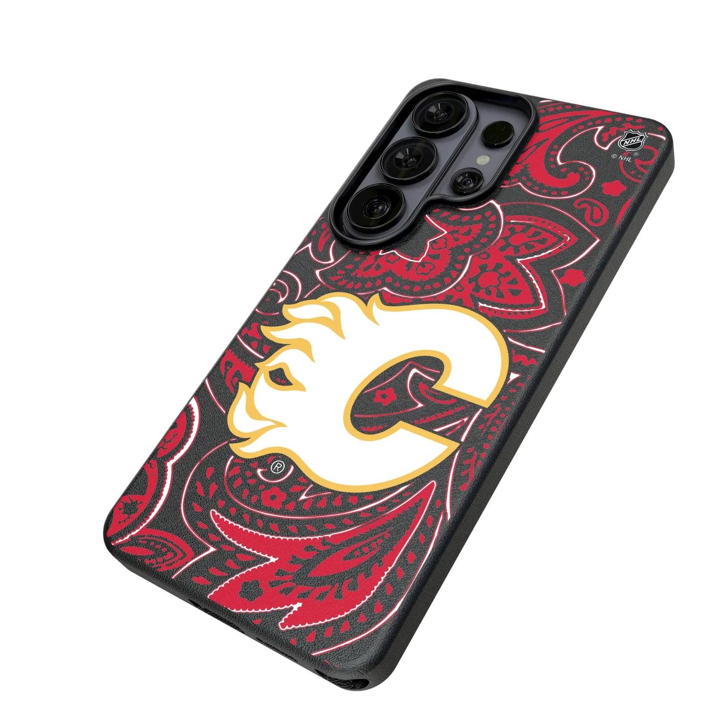 Calgary Flames Paisley MagSafe Compatible Phone Case for Samsung Galaxy