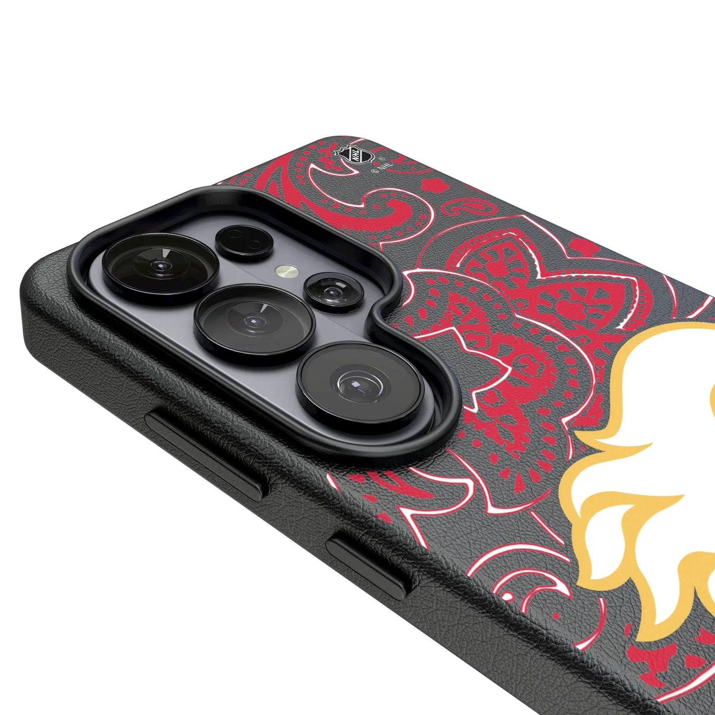 Calgary Flames Paisley MagSafe Compatible Phone Case for Samsung Galaxy