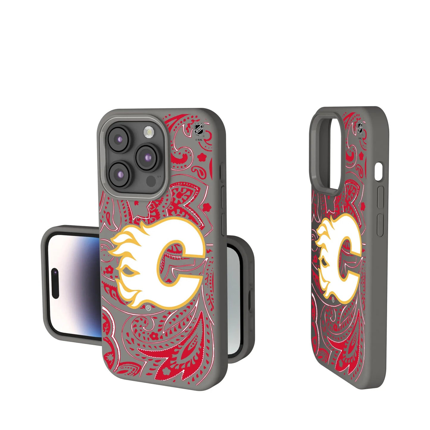 Calgary Flames Paisley Soft Touch Phone Case for Apple iPhone