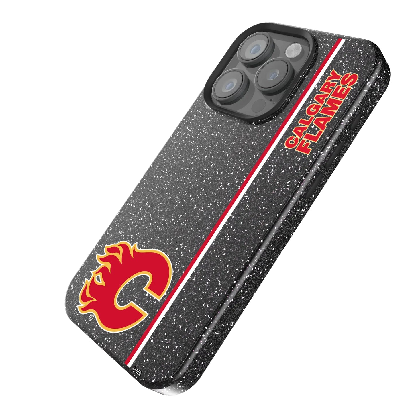 Calgary Flames Sidebar Black Bling Phone Case for Apple iPhone