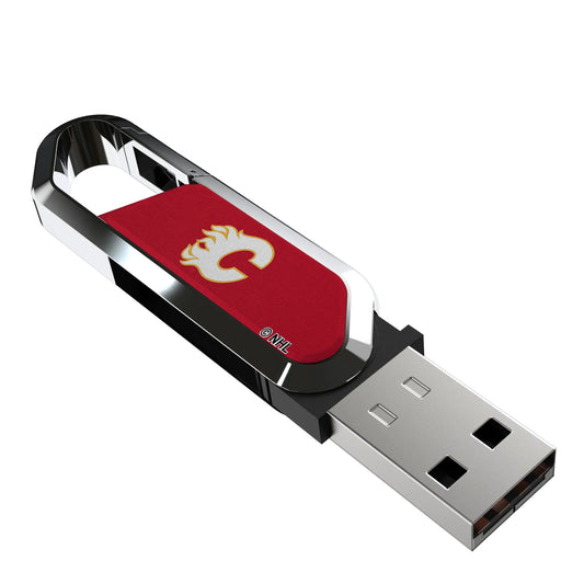 Calgary Flames Solid USB 64GB Clip Style Flash Drive