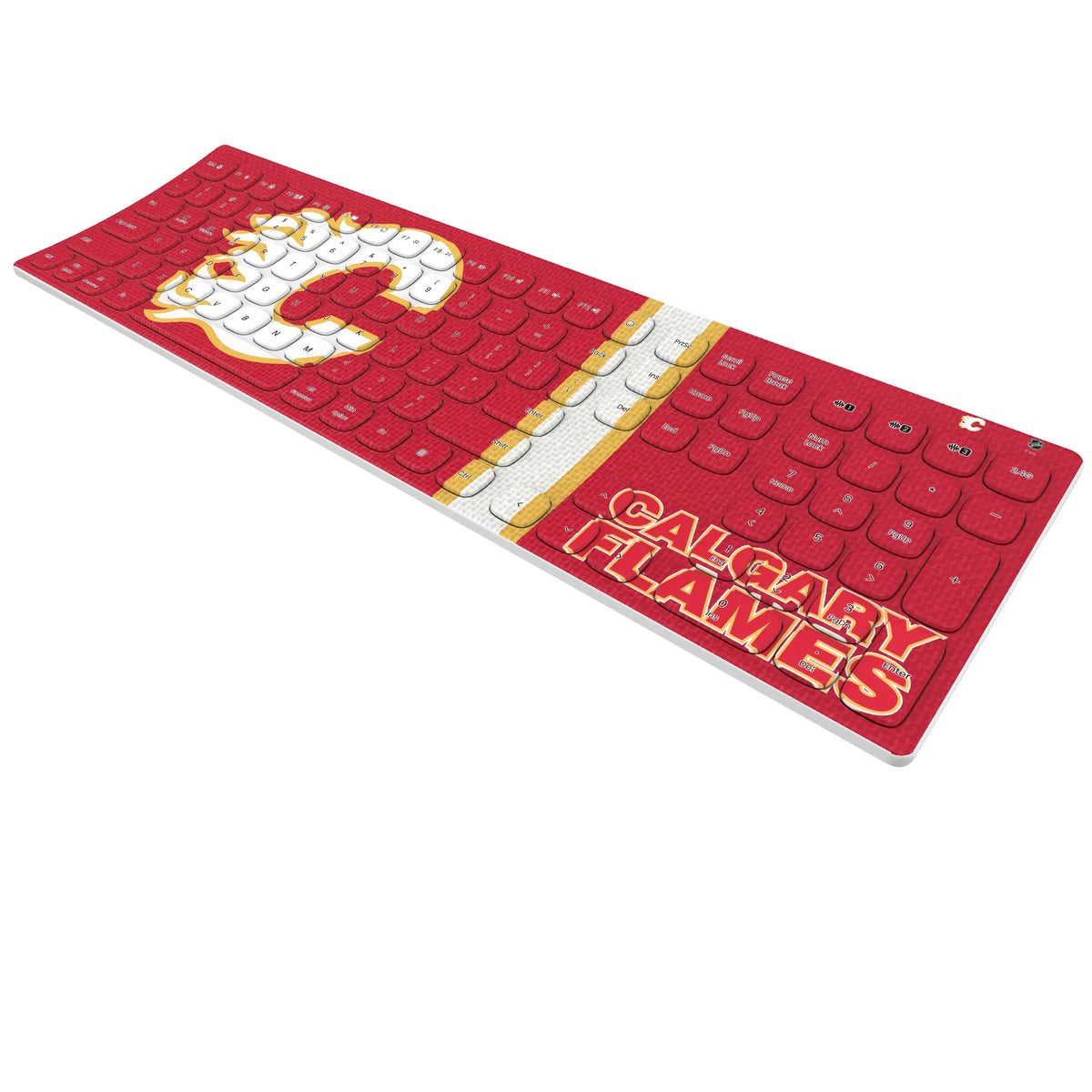 Calgary Flames Stripe Curved Wireless Keyboard