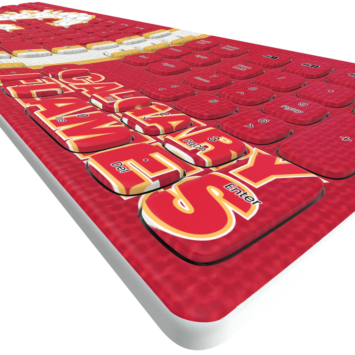 Calgary Flames Stripe Curved Wireless Keyboard