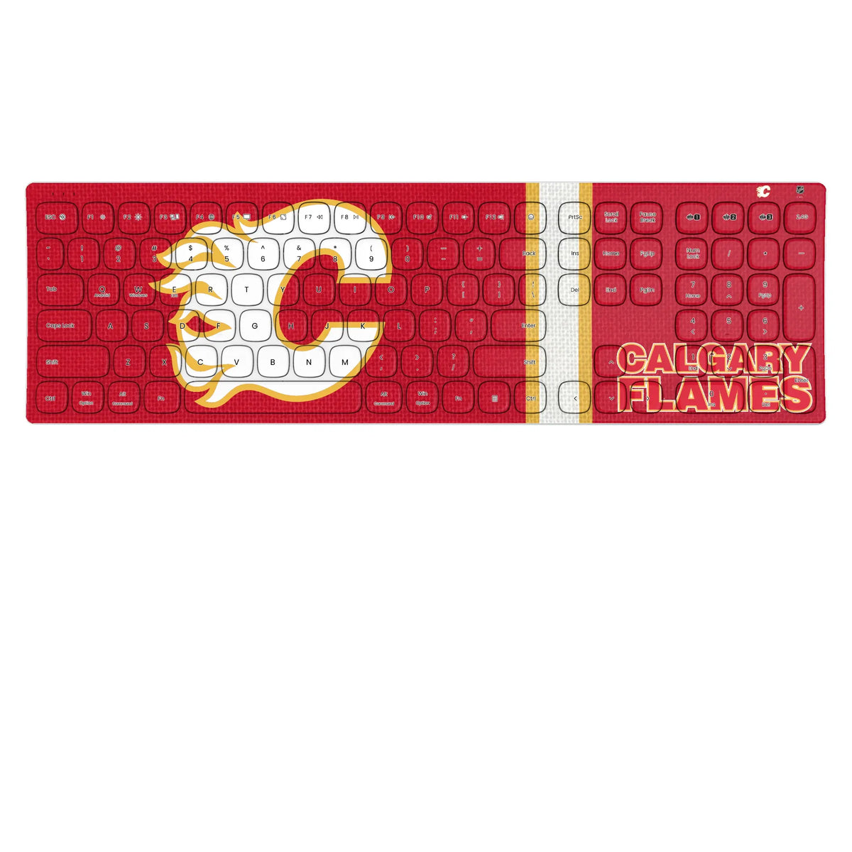 Calgary Flames Stripe Curved Wireless Keyboard