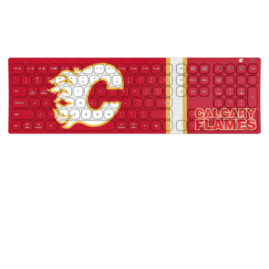 Calgary Flames Stripe Curved Wireless Keyboard