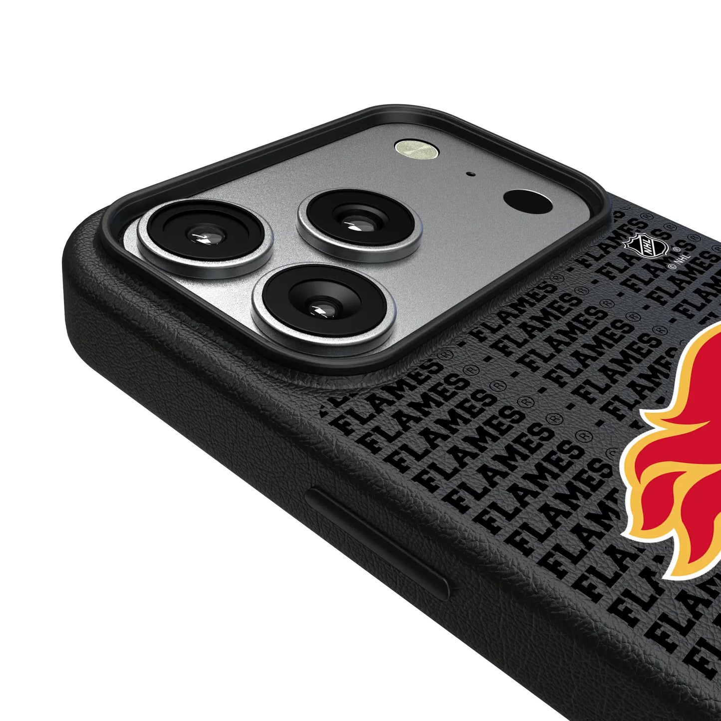 Calgary Flames Text Backdrop MagSafe Compatible Phone Case for Apple iPhone