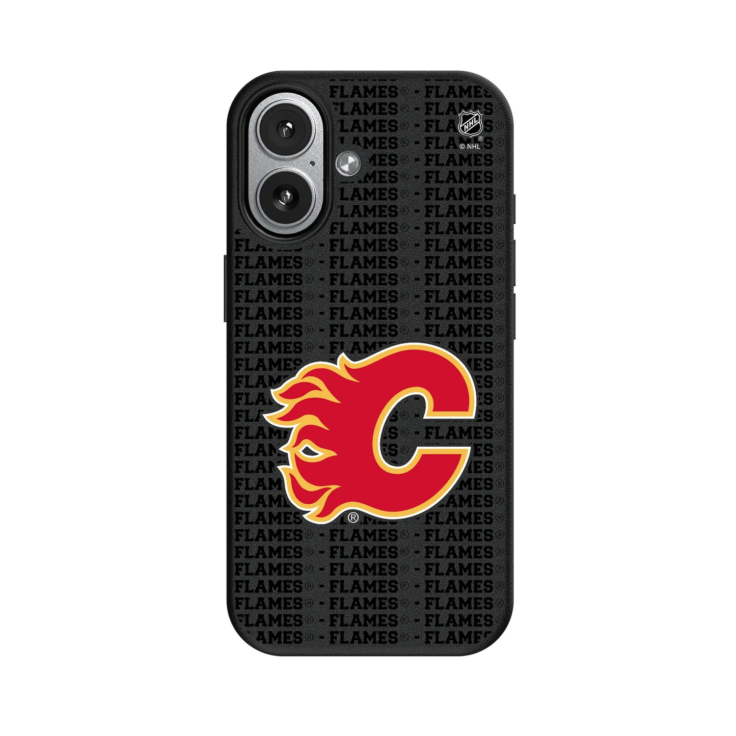Calgary Flames Text Backdrop MagSafe Compatible Phone Case for Apple iPhone