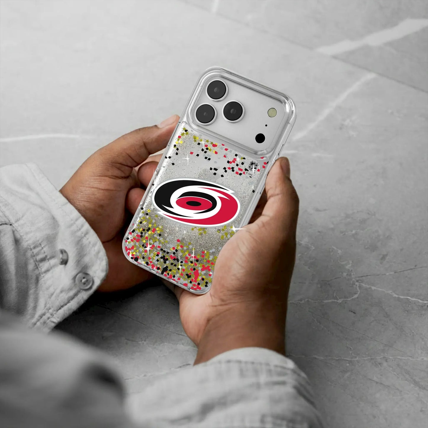 Carolina Hurricanes Confetti Glitter Phone Case for Apple iPhone
