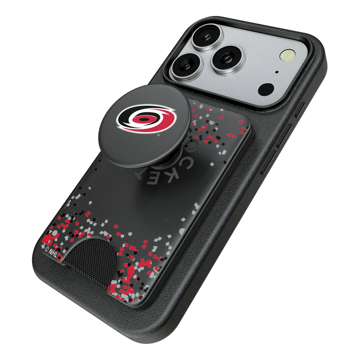 Carolina Hurricanes Confetti PopSockets MagSafe-Compatible PopWallet+