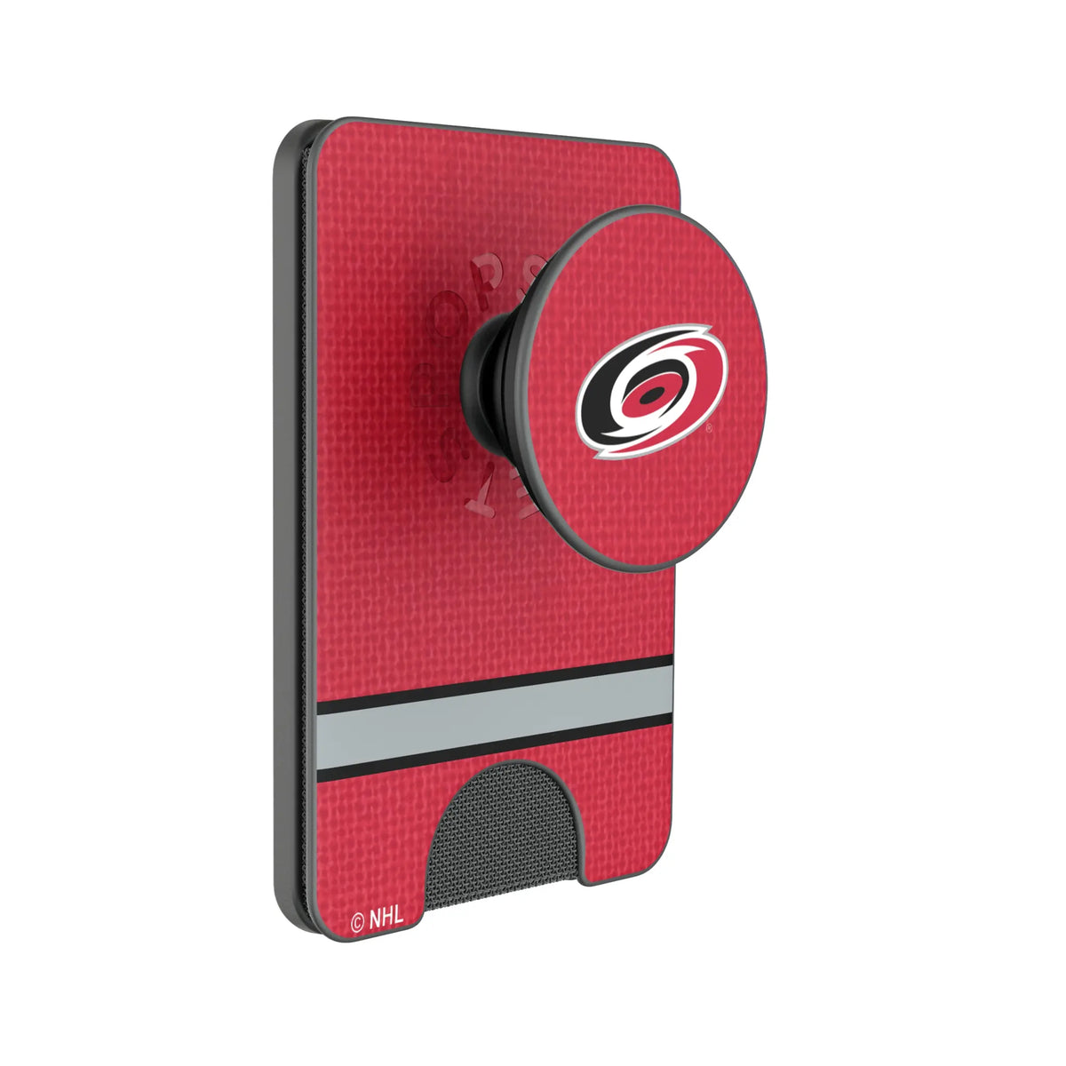 Carolina Hurricanes Endzone Solid PopSockets MagSafe-Compatible PopWallet+