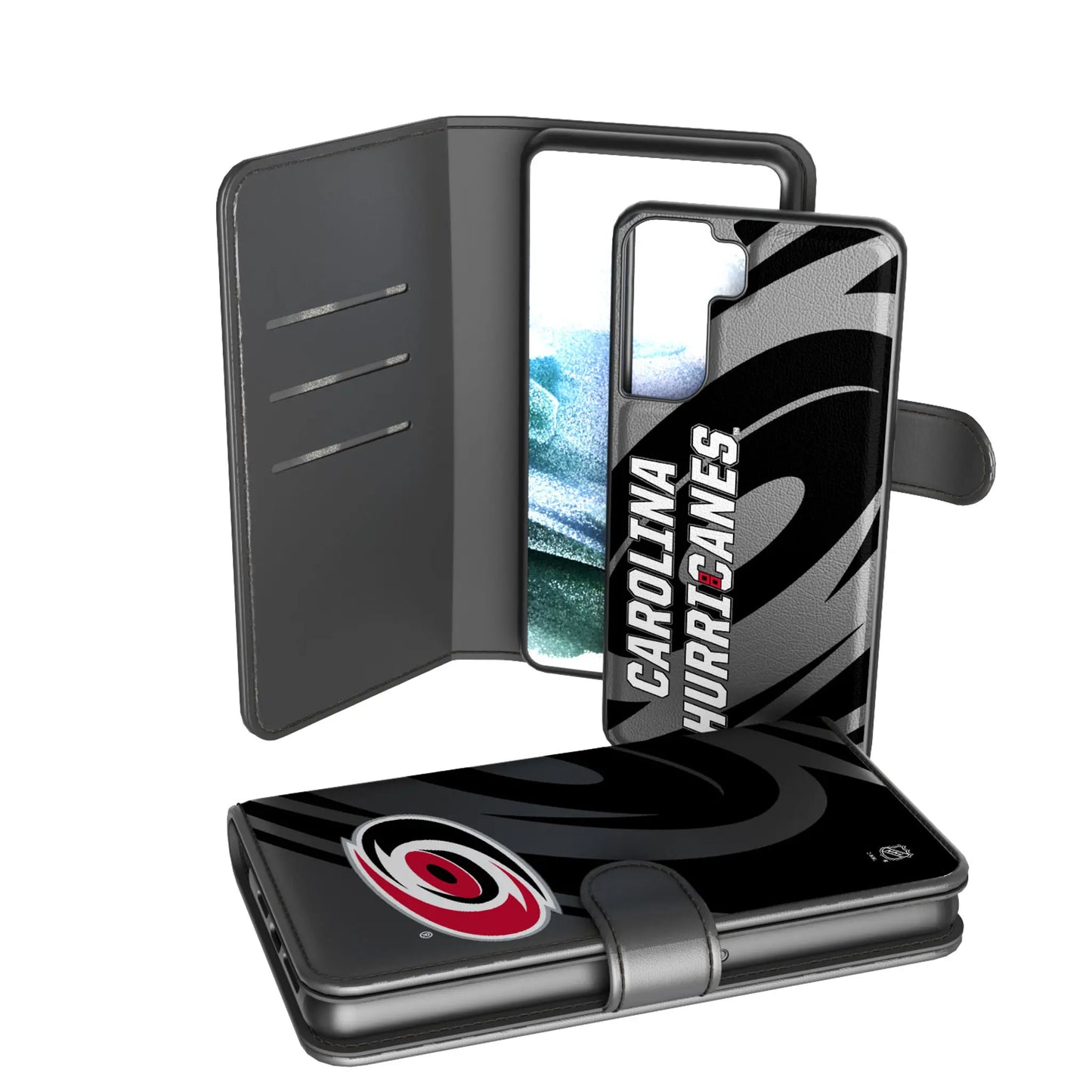 Carolina Hurricanes Monocolor Tilt Wallet Phone Case for Apple iPhone