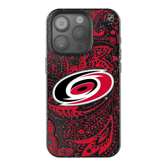Carolina Hurricanes Paisley Black Bling Phone Case for Apple iPhone