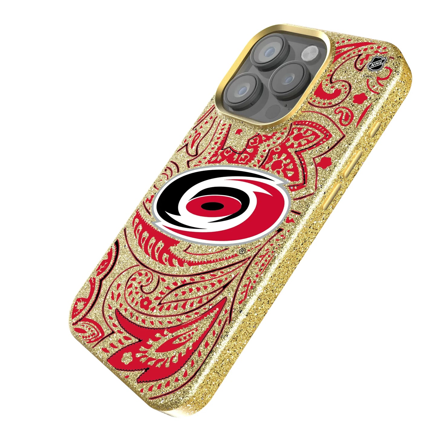 Carolina Hurricanes Paisley Bling Phone Case for Apple iPhone