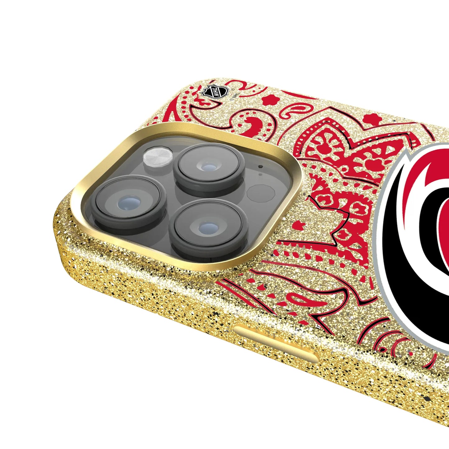 Carolina Hurricanes Paisley Bling Phone Case for Apple iPhone