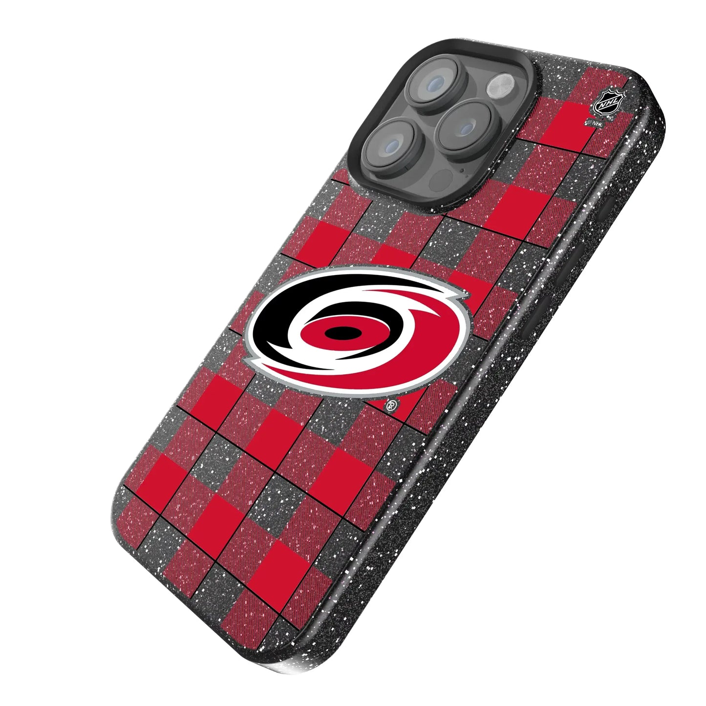Carolina Hurricanes Plaid Black Bling Phone Case for Apple iPhone