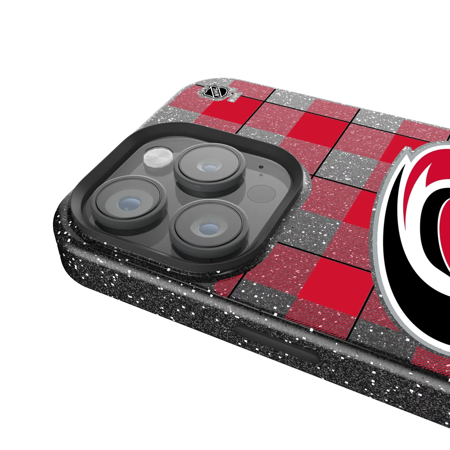 Carolina Hurricanes Plaid Black Bling Phone Case for Apple iPhone